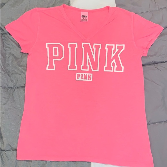 PINK Victoria's Secret Tops - Victoria Secret Pink V Neck Tee